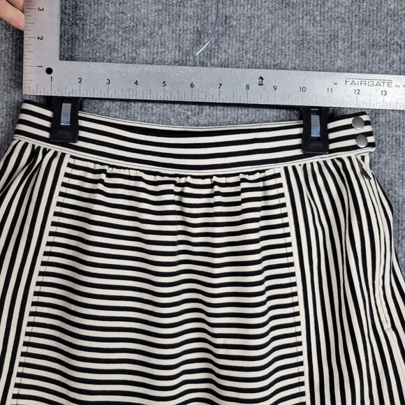 MADEWELL Black & Ivory A2729 Ponte Swivel Mini Striped Skirt SIZE 0 - Picture 6 of 12